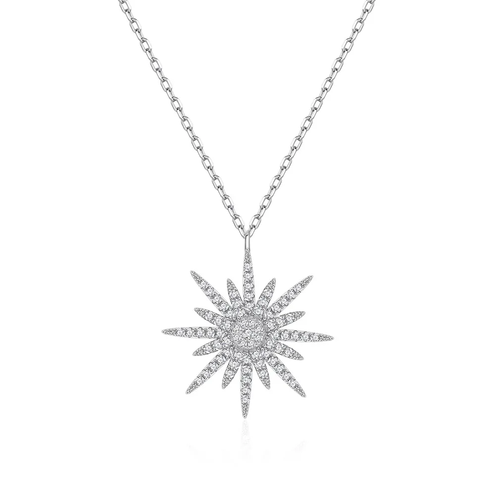 925 Sterling Silver Zircon Starlight Pendant Necklace 80200493 925 Sterling Silver Zircon Starlight Pendant Necklace 80200493