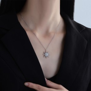925 Sterling Silver Zircon Starlight Pendant Necklace 80200493 925 Sterling Silver Zircon Starlight Pendant Necklace 80200493