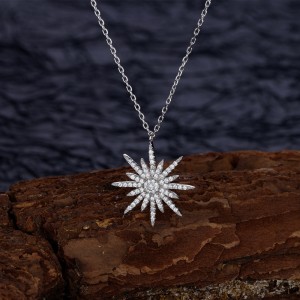 925 Sterling Silver Zircon Starlight Pendant Necklace 80200493 925 Sterling Silver Zircon Starlight Pendant Necklace 80200493