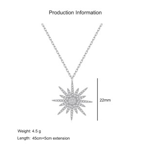 925 Sterling Silver Zircon Starlight Pendant Necklace 80200493 925 Sterling Silver Zircon Starlight Pendant Necklace 80200493