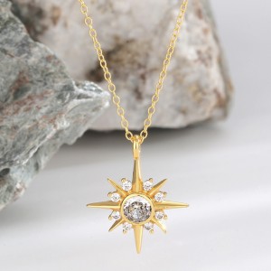 925 Sterling Silver Eight-Pointed Star Zircon Pendant Necklace 80200505 925 Sterling Silver Eight-Pointed Star Zircon Pendant Necklace 80200505