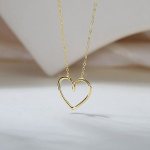 925 Sterling Silver Minimalist Heart Choker Necklace 80200508