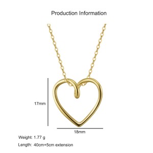 925 Sterling Silver Minimalist Heart Choker Necklace 80200508