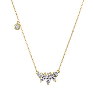 925 Sterling Silver Marquise Zircon Pendant Necklace 80200510