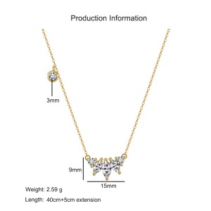 925 Sterling Silver Marquise Zircon Pendant Necklace 80200510