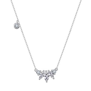 925 Sterling Silver Marquise Zircon Pendant Necklace 80200510