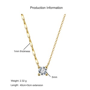 925 Sterling Silver Sunflower Link Zircon Necklace 80200511