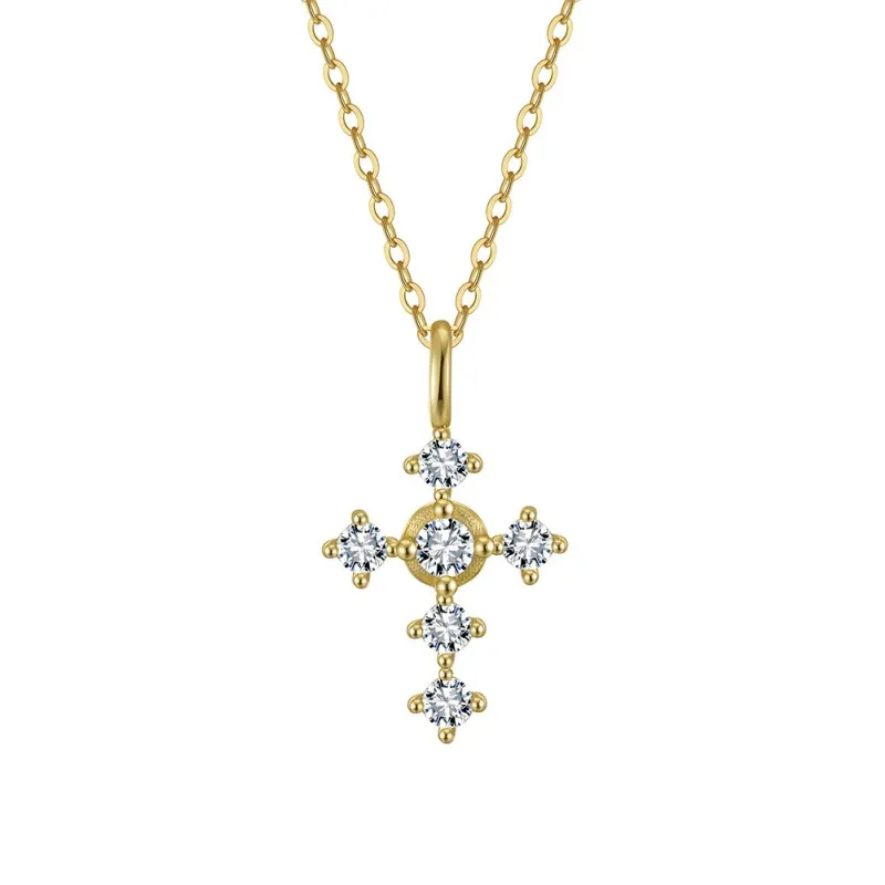 925 Sterling Silver Zirconia Cross Necklace 80200513