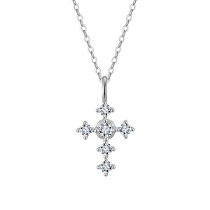 925 Sterling Silver Zirconia Cross Necklace 80200513