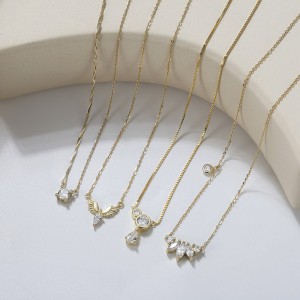 925 Sterling Silver Angel Wings Zirconia Necklace 80200514