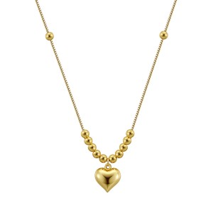 925 Sterling Silver Vintage Beaded Heart Necklace 80200515