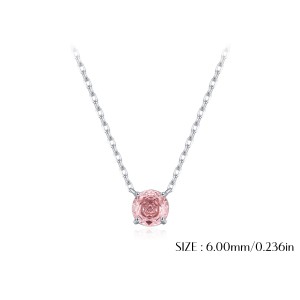 925 Sterling Silver Morganite Pink Rose Cut Necklace 80200525 925 Sterling Silver Morganite Pink Rose Cut Necklace 80200525
