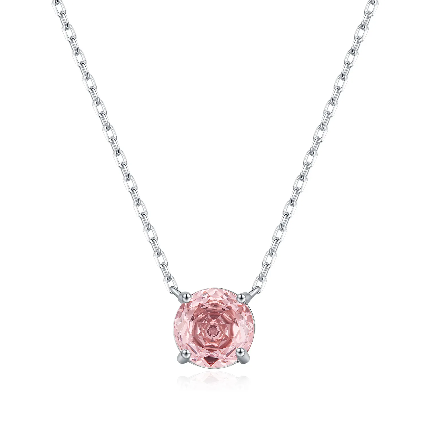 925 Sterling Silver Morganite Pink Rose Cut Necklace 80200525 925 Sterling Silver Morganite Pink Rose Cut Necklace 80200525