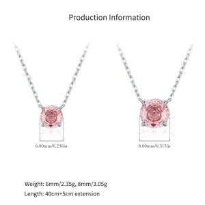 925 Sterling Silver Morganite Pink Rose Cut Necklace 80200525 925 Sterling Silver Morganite Pink Rose Cut Necklace 80200525