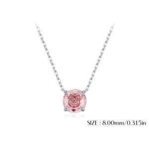 925 Sterling Silver Morganite Pink Rose Cut Necklace 80200525 925 Sterling Silver Morganite Pink Rose Cut Necklace 80200525