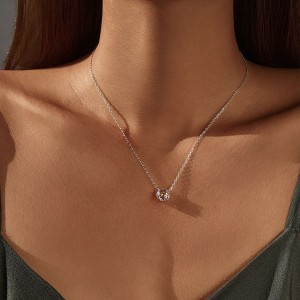 925 Sterling Silver Morganite Pink Rose Cut Necklace 80200525 925 Sterling Silver Morganite Pink Rose Cut Necklace 80200525