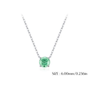925 Sterling Silver Paraiba Color Rose Cut Necklace 80200526