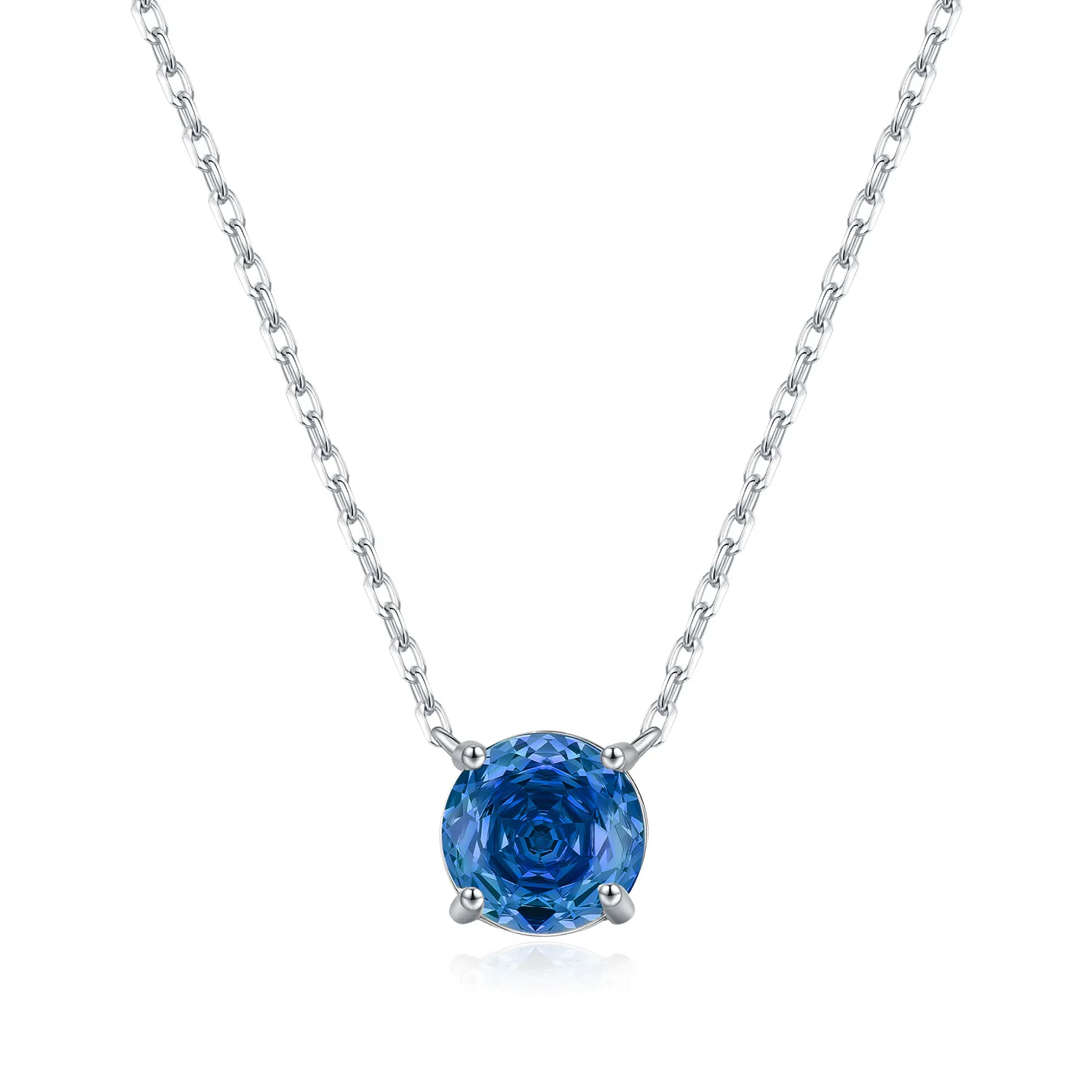 925 Sterling Silver Royal Blue Rose Cut Necklace 80200527 925 Sterling Silver Royal Blue Rose Cut Necklace 80200527