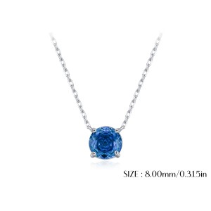 925 Sterling Silver Royal Blue Rose Cut Necklace 80200527 925 Sterling Silver Royal Blue Rose Cut Necklace 80200527