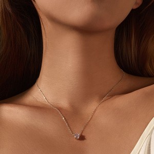 925 Sterling Silver Light Pink Rose Cut Necklace 80200529 925 Sterling Silver Light Pink Rose Cut Necklace 80200529