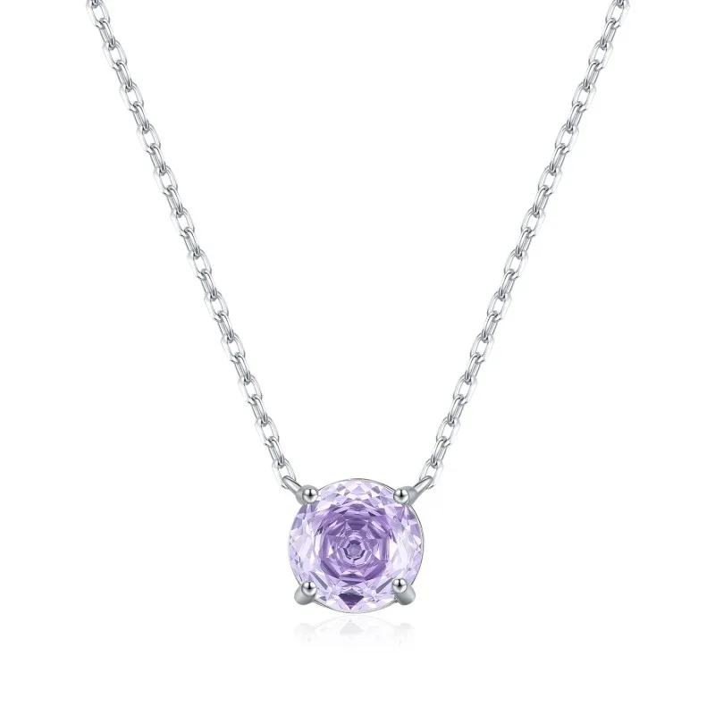 925 Sterling Silver Lavender Rose Cut Necklace 80200530
