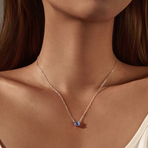 925 Sterling Silver Tanzanite Blue Rose Cut Necklace 80200531 925 Sterling Silver Tanzanite Blue Rose Cut Necklace 80200531