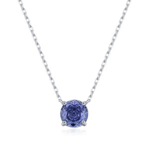 925 Sterling Silver Tanzanite Blue Rose Cut Necklace 80200531 925 Sterling Silver Tanzanite Blue Rose Cut Necklace 80200531