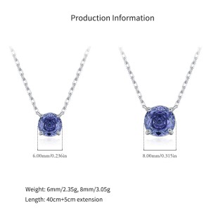 925 Sterling Silver Tanzanite Blue Rose Cut Necklace 80200531 925 Sterling Silver Tanzanite Blue Rose Cut Necklace 80200531