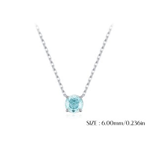 925 Sterling Silver Light Sea Blue Rose Cut Necklace 80200532 925 Sterling Silver Light Sea Blue Rose Cut Necklace 80200532