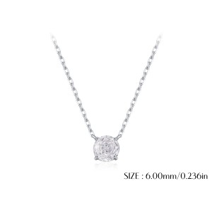 925 Sterling Silver Clear White Rose Cut Necklace 80200533