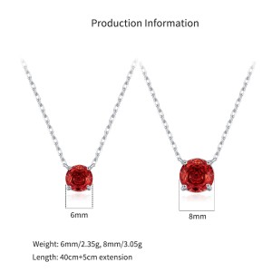 925 Sterling Silver 8mm Rose Cut Garnet Necklace 80200534 925 Sterling Silver 8mm Rose Cut Garnet Necklace 80200534