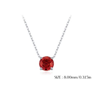 925 Sterling Silver 8mm Rose Cut Garnet Necklace 80200534 925 Sterling Silver 8mm Rose Cut Garnet Necklace 80200534