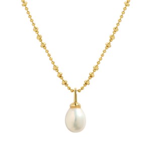 925 Sterling Silver Freshwater Pearl Ball Chain Pendant Necklace 80200536