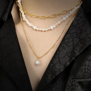 925 Sterling Silver Freshwater Pearl Ball Chain Pendant Necklace 80200536