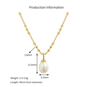 925 Sterling Silver Freshwater Pearl Ball Chain Pendant Necklace 80200536