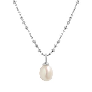 925 Sterling Silver Freshwater Pearl Ball Chain Pendant Necklace 80200536