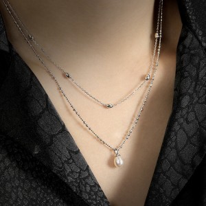 925 Sterling Silver Freshwater Pearl Ball Chain Pendant Necklace 80200536