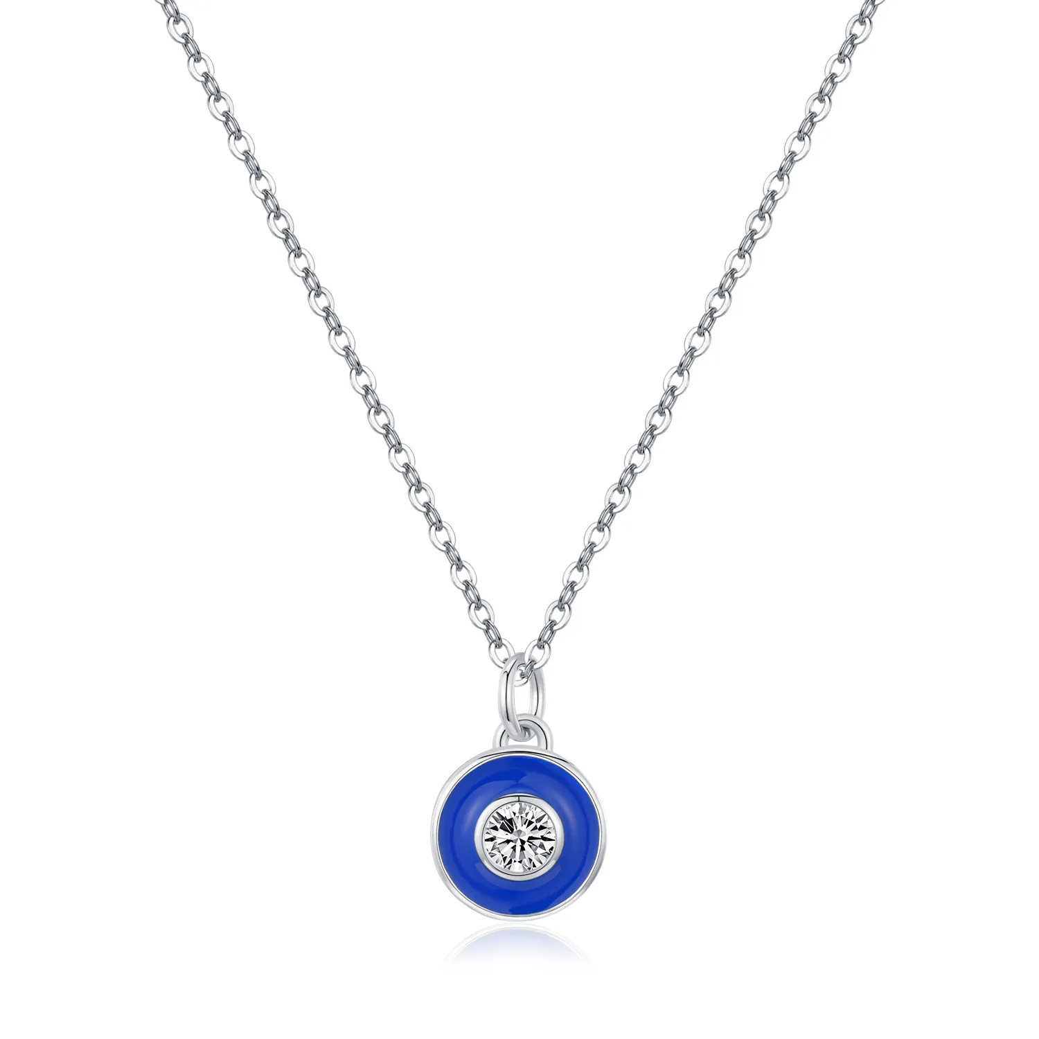 925 Sterling Silver Klein Blue Enamel Evil Eye Pendant 80200537