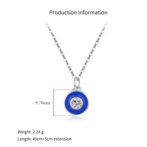 925 Sterling Silver Klein Blue Enamel Evil Eye Pendant 80200537