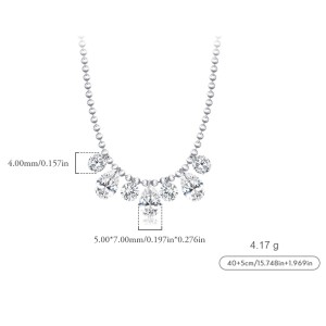 S925 Waterdrop Zirconia Charm Bead Necklae 80300008