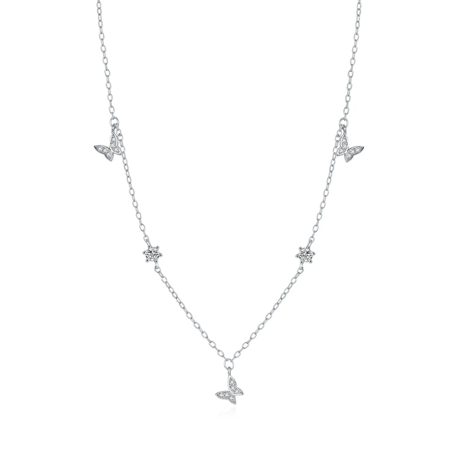 S925 Zirconia Butterfly Charm Neckalce 80300009