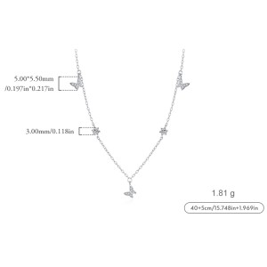 S925 Zirconia Butterfly Charm Neckalce 80300009