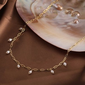 925 Sterling Silver Fresh Water Pearl Charm Necklace 80300010