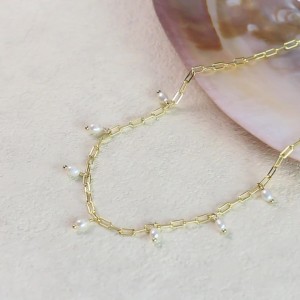 925 Sterling Silver Fresh Water Pearl Charm Necklace 80300010