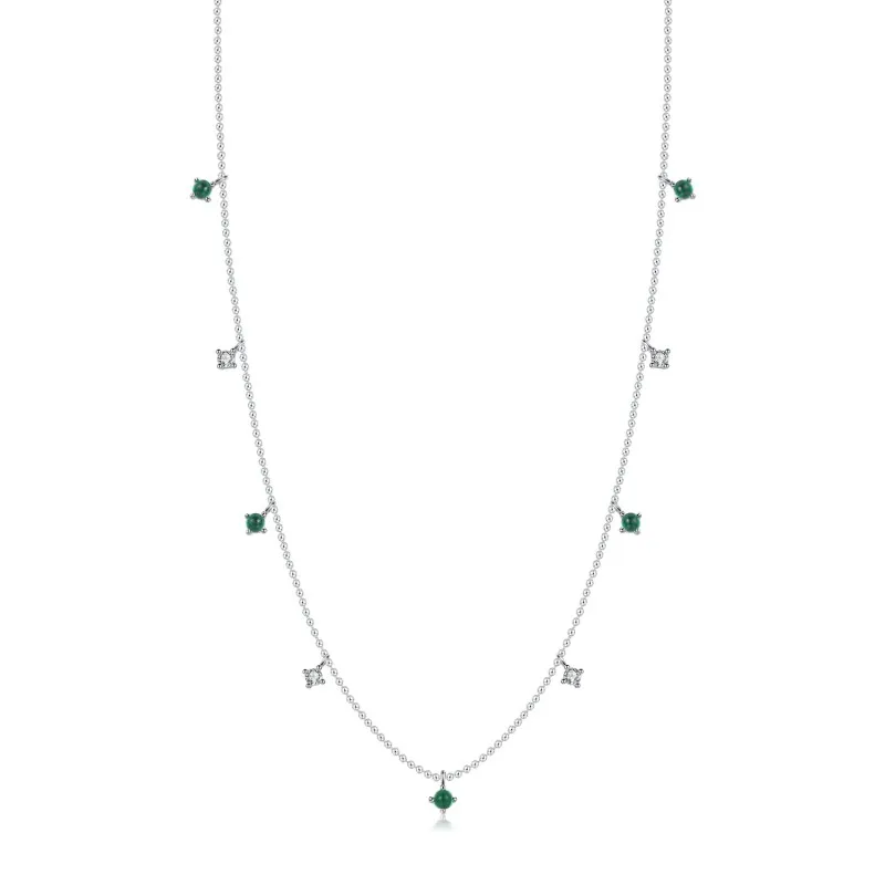 925 Sterling Silver French Vintage Clavicle Chain Necklace 80300012