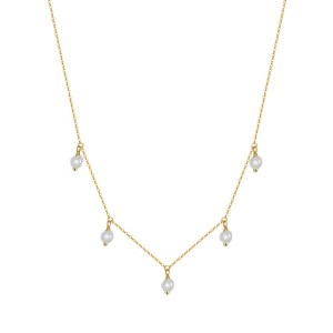 925 Sterling Silver Fresh Water Pearl Charm Necklace 80400010