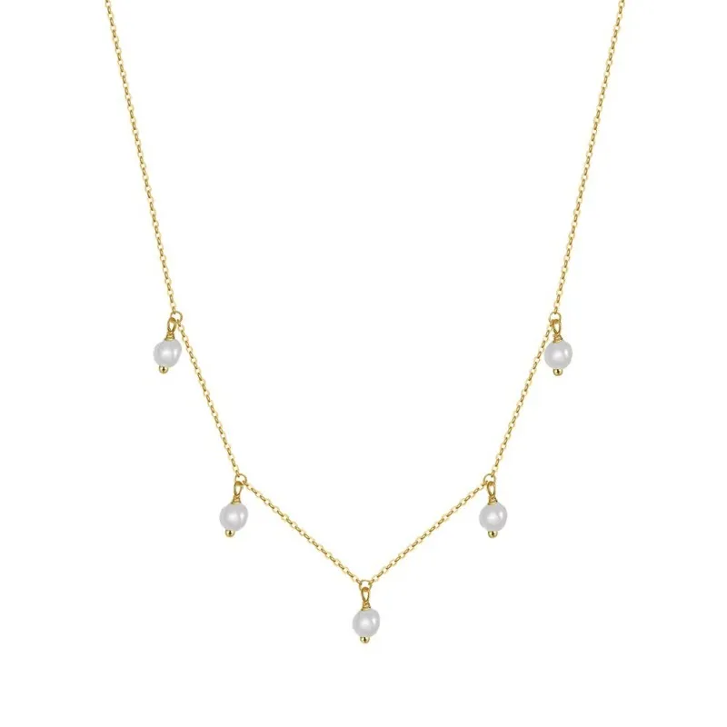 925 Sterling Silver Fresh Water Pearl Charm Necklace 80400010