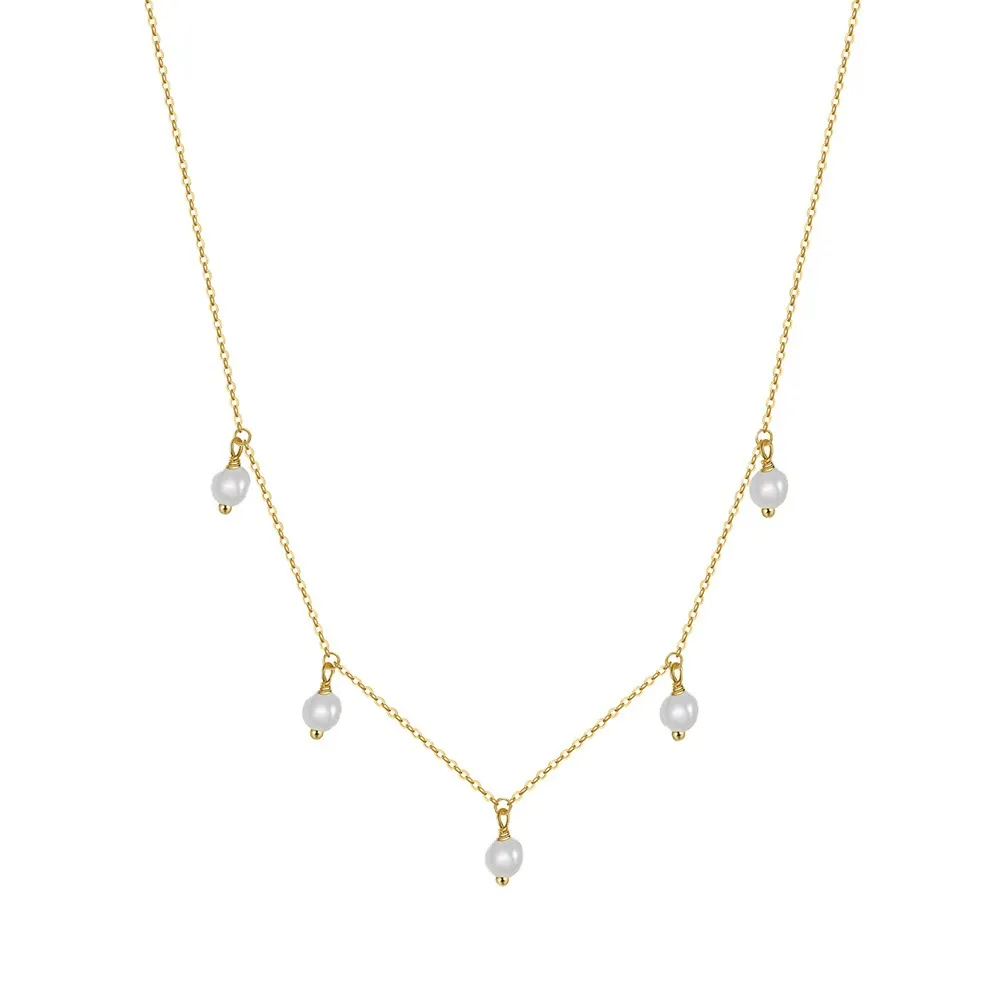 925 Sterling Silver Fresh Water Pearl Charm Necklace 80400010