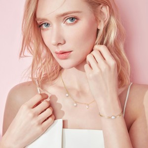 925 Sterling Silver Fresh Water Pearl Charm Necklace 80400010