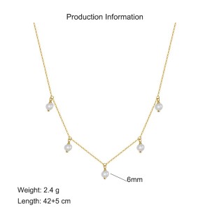 925 Sterling Silver Fresh Water Pearl Charm Necklace 80400010